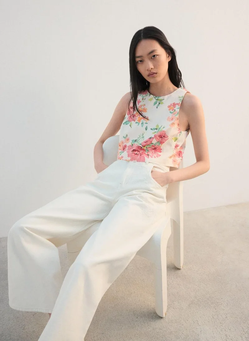 مانجو Printed crop top